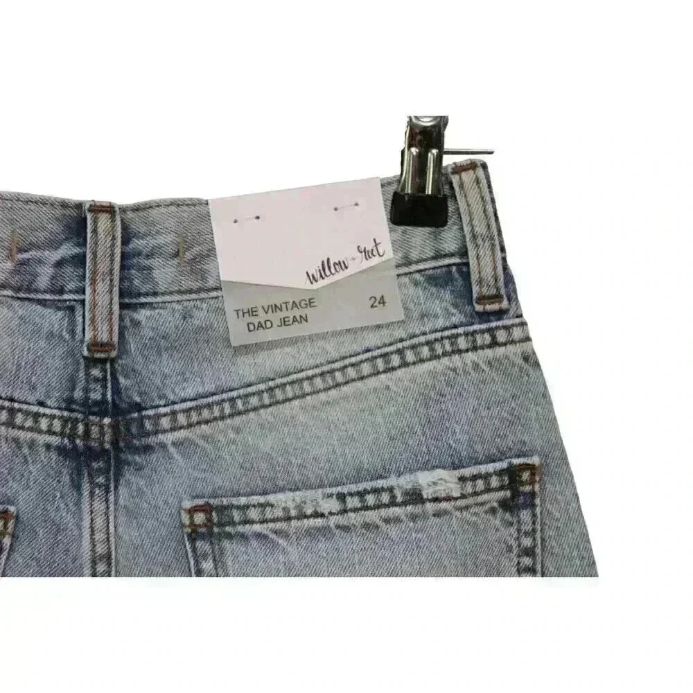 NWT Willow Root Buckle Jeans Size 24 The Vintage Dad Denim High Rise Light Wash - Picture 10 of 14